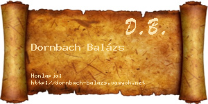 Dornbach Balázs névjegykártya